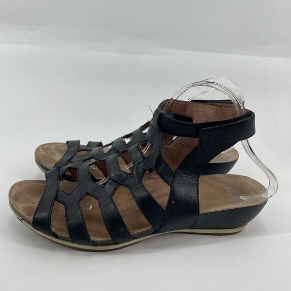 Dansko Womens Wedge Sandals Valentina Gladiator Leather Strappy Black Size 42 - Picture 8 of 13